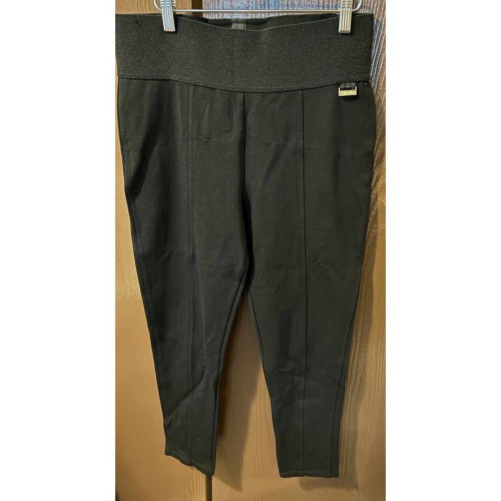 Calvin Klein Large Power Stretch Wide leg Casual Black Office Pants Yoga Comfy